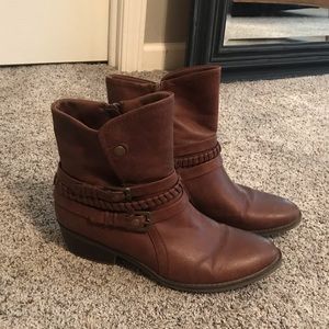 Women’s brown leather ankle boots